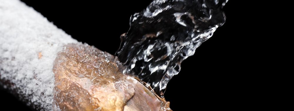 Frozen pipe burst can lead to significant water damage to your home or basement | Water damage restoration services by McMahon Services and Construction of Chicago, Arlington Heights, Des Plaines, Oak Park, Wheaton, Waukegan, Schaumburg, Skokie, IL areas