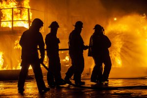 Firefighters use thousands of gallons of water where commercial sprinkler systems only use hundreds of gallons of water | Water damage restoration services by McMahon Services and Construction of Chicago, Arlington Heights, Berwyn, Des Plaines, Evanston, Grayslake, Mundelein, Libertyville, and Skokie, IL